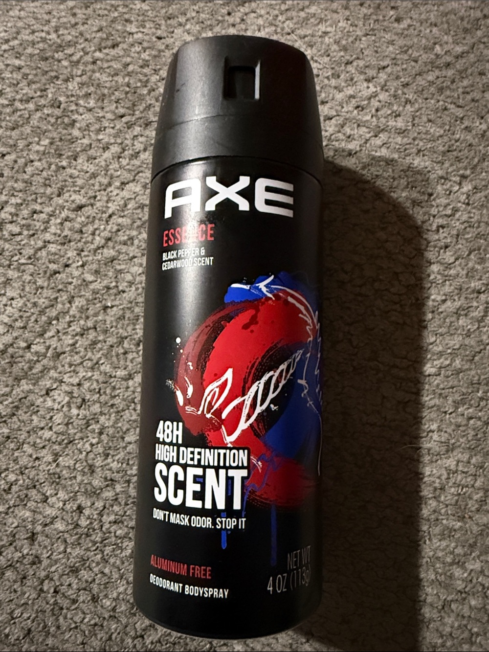 Axe Essence Body Spray 4 Oz Black Pepper & Cedarwood 48 Hour Scent